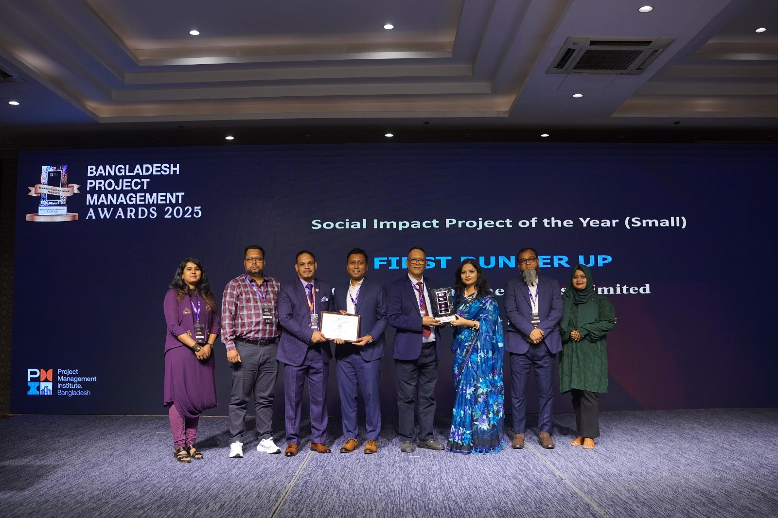 Grameen Danone Foods Limited has been named First Runner-Up in the Social Impact Project of the Year (Small) category at the Bangladesh Project Management Awards 2025