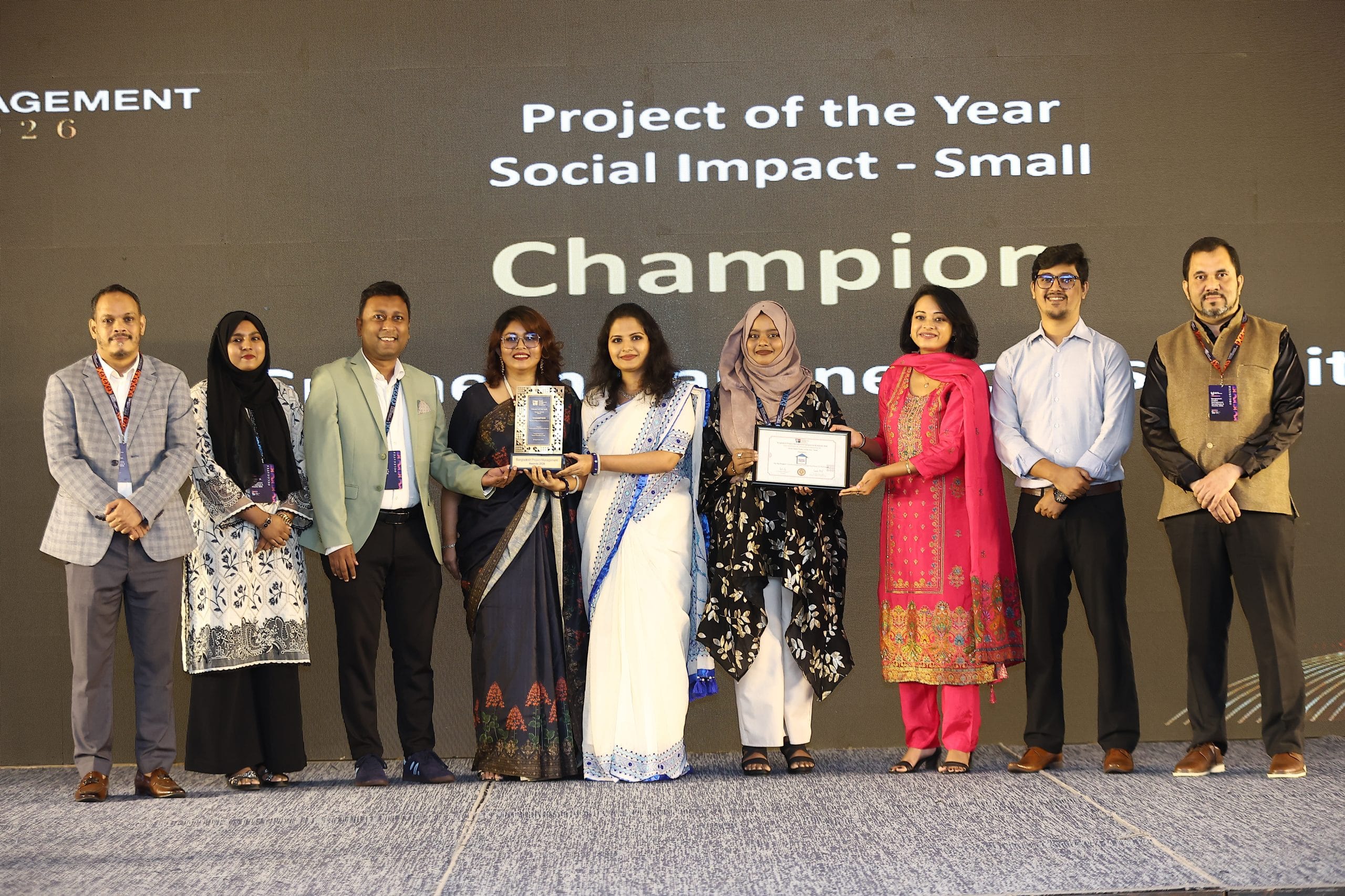 Grameen Danone Foods Limited has won ‘Champion – Project of the Year’ in Social Impact (Small) category at the Bangladesh Project Management Symposium & Awards 2026